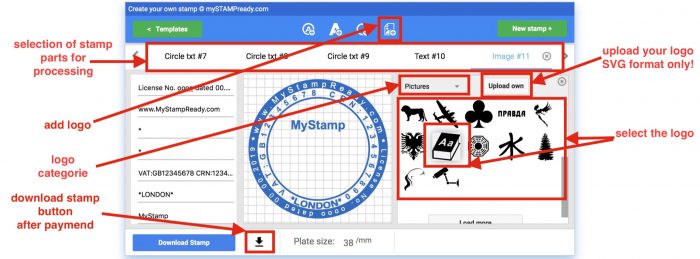 add logo in your stamp