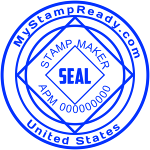 Blue stamp with SEAL lettering from MyStampReady