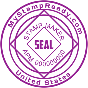 Purple stamp with SEAL lettering from online service MyStampReady Purple stamp with SEAL lettering from online service MyStampReady