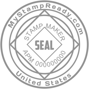 Gray stamp with SEAL lettering from MyStampReady