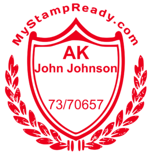 Perform high quality rubber stamp with date for AK Jonson Jonson, design development