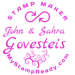 Wedding custom stamp in pink round form created by stamp maker online Wedding custom stamp in pink round form created by stamp maker online