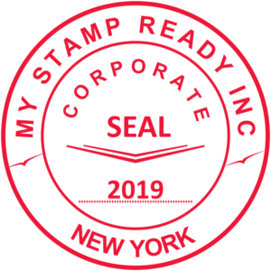 Mystampready corporate seal in red
