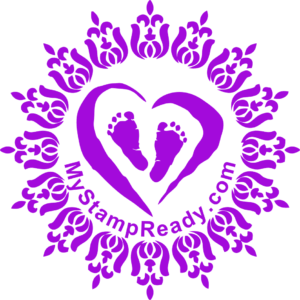 Stamp in violet color created with the best tool from MyStampReady tool