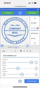 Create stamp on mystampready tool on mobile