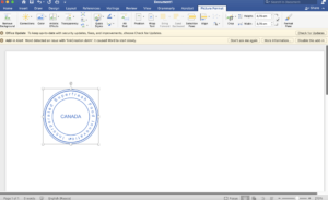 Company seal in Microsoft Word