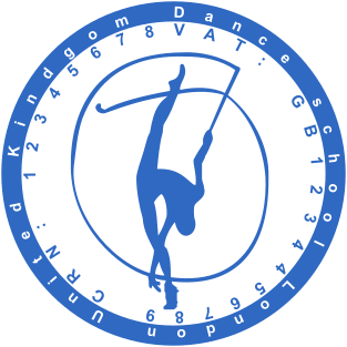 38mm Blue Round Rubber Stamp for Dance School