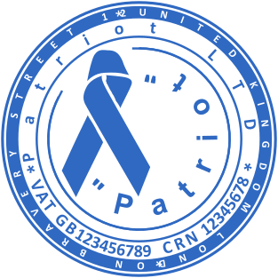 38mm Blue Round Rubber Stamp for Patriot LTD