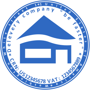 Create a 40mm Blue Round Stamp with a House Logo for Your Delivery Business