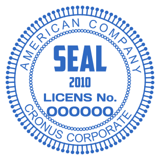 Cronus Company Stamp with Dot & Line Ornament | Customize for $2.5