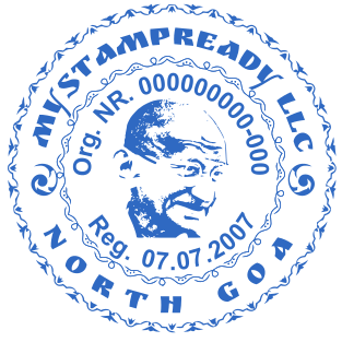 Round Stamp with Beautiful Border and Text, Featuring 