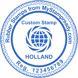 Custom rubber stamp for a business company based in Holland №1543