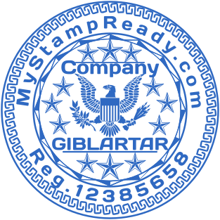 Official round stamp for the company based in Gibraltar №1560