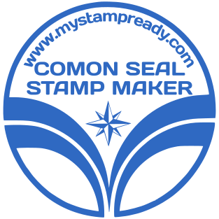 Round stamp with unique design and logo for a company №1576