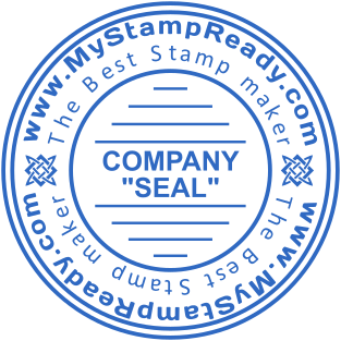 Company round seal with information and logo №1589
