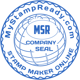Company seal of round shape with an original logo №1596