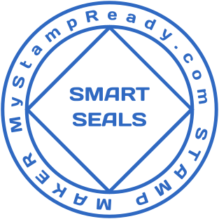 Creative stamp for a company made with the help of online maker №1612