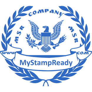 Round seal with unusual frame and logo for your company №1614