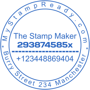 Round seal with address and phone number for the company №1620