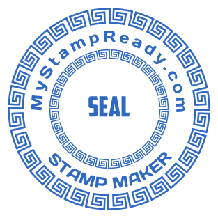 Round self-inking stamp for company with the beautiful ornaments №1632