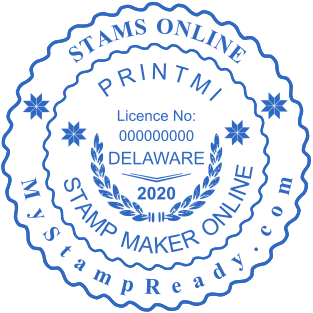 Round stamp for PRINTMI company created online in virtual maker №1639