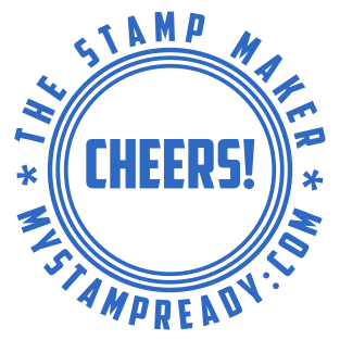 Decorative round stamp with CHEERS slogan in the center №1663