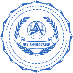 Decorative seal of round shape with logo for MyStampReady №1728