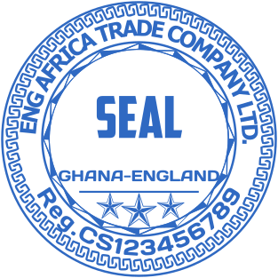 Creative stamp of round shape for trade company from England №1824