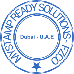 Create a Circular Stamp with Two Rings and Constellation for Your Business in the UAE
