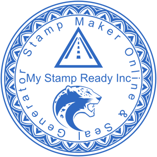 Design an Elegant Round Stamp with Dual Logos and Beautiful Border for $2.5