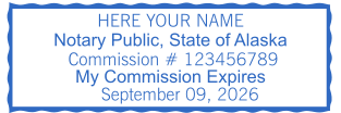 Design Your Custom Alaska Notary Stamp with Commission 123456789