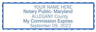 Design Your Custom Maryland Notary Stamp with ALLEGANY County Information $2.5